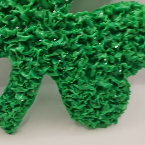 Vtg 10" H Melted Popcorn Plastic Decor St Patricks Day Holiday Green Clover Leaf - Picture 5 of 16